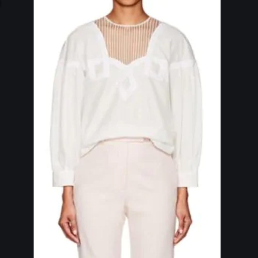 CALVIN Klein Cotton Prairie Top‎ Made in Italy NWT